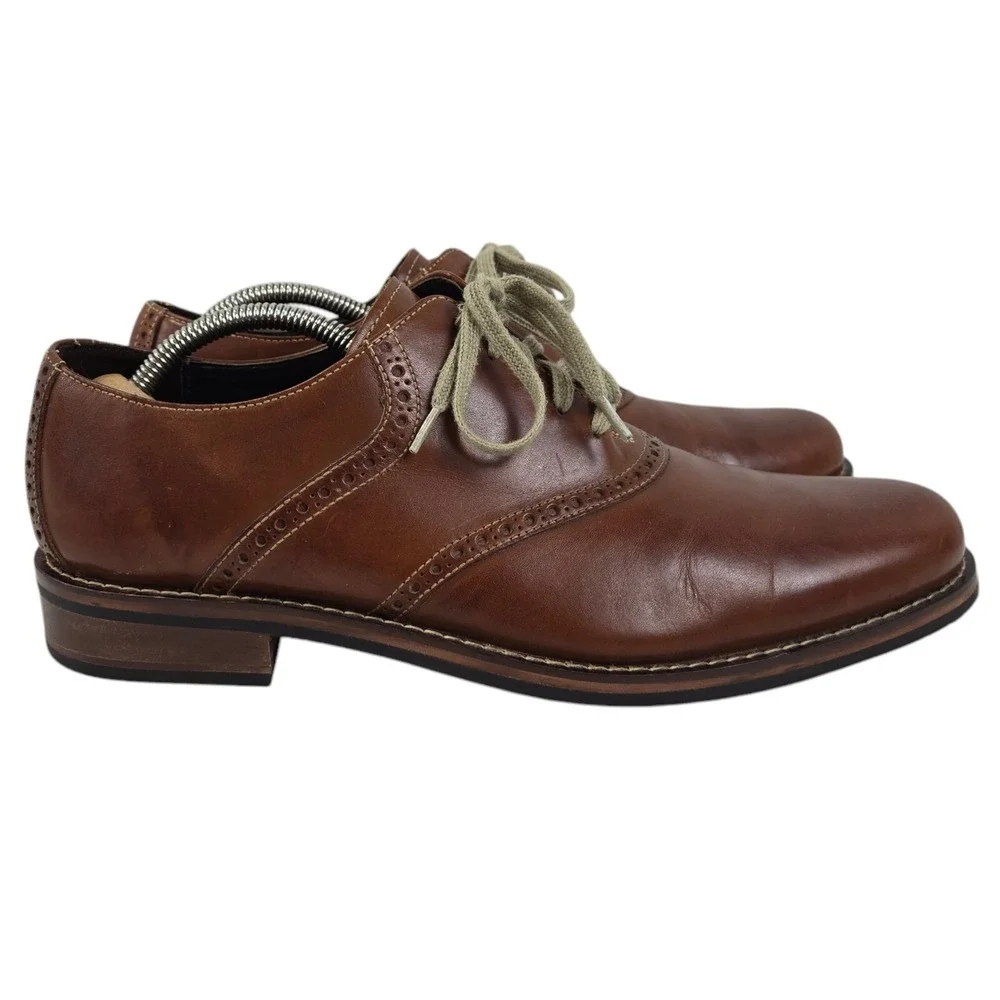 Cole Haan Drake Brown Leather Plain Toe Brogue Dress Shoes Men's 11.5 M EUC